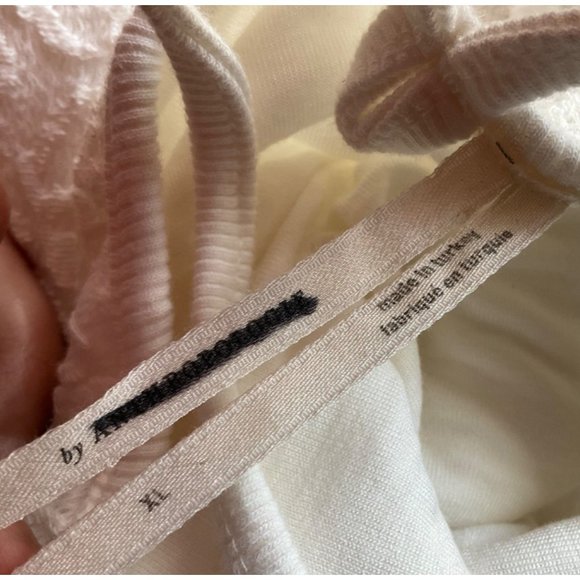 Anthropologie Women's Sz.XL Textured Knit Midi Dress White Cotton blend Bodycon - Picture 7 of 16